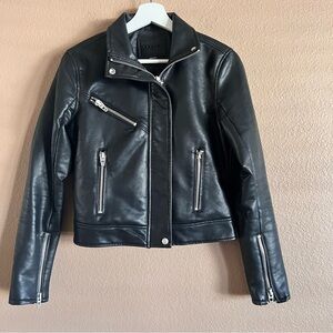 Blank NYC Black Faux Leather Moto Jacket for Women Size XS